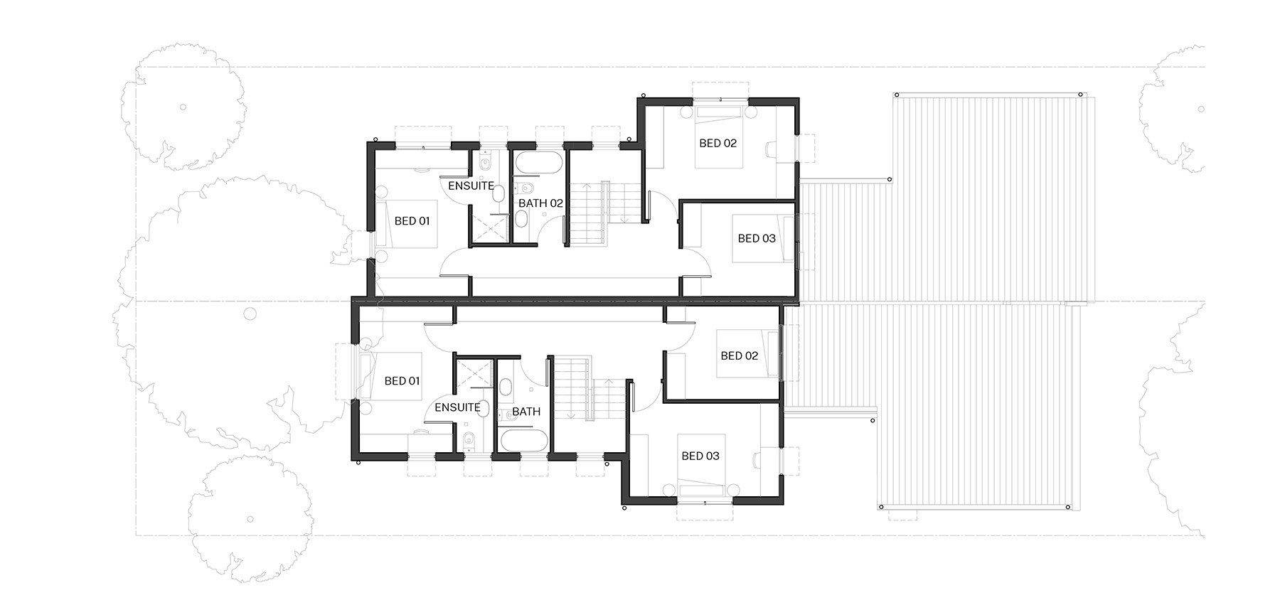 Standard design first floor plan of the Semis 02 design by Sibling Architecture. Credit: Sibling Architecture