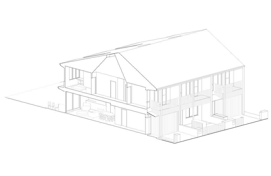 Axonometric section of the Terraces 02 design by Sam Crawford Architects. Credit: Sam Crawford