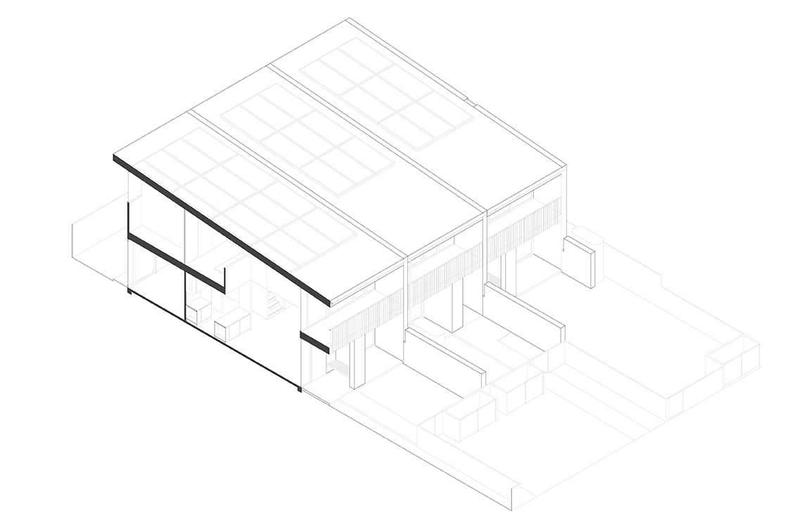 Axonometric section of the Terraces 03 design by Officer Woods Architects. Credit: Officer Woods Architects