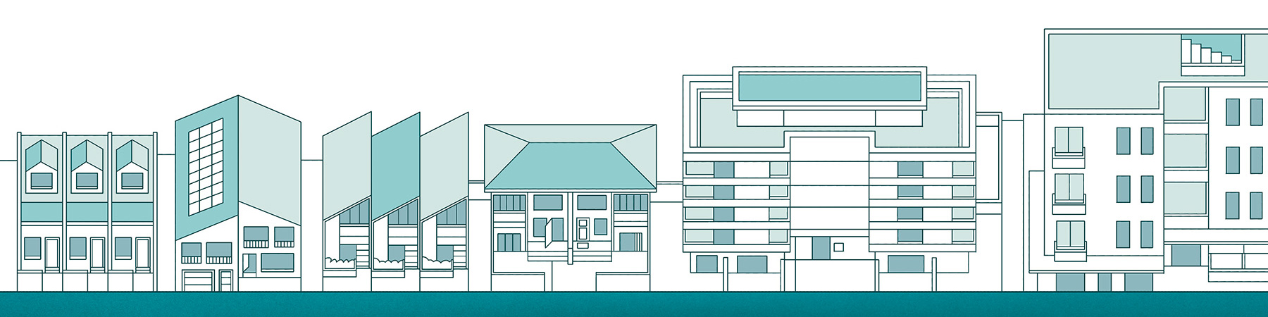 Illustration of a variety of home design types. Credit: Felix Saw