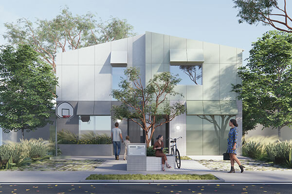 Example render of grey and green as the 2 primary tones. Credit: Sibling Architecture