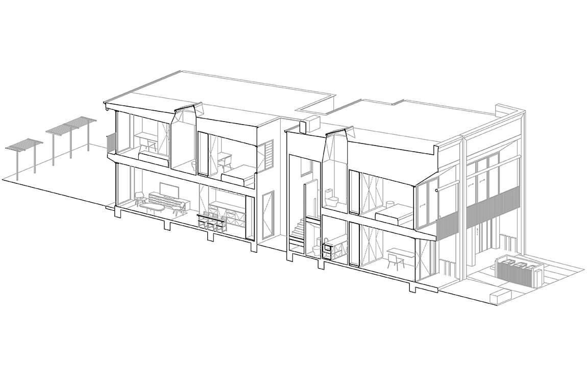 Axonometric section of the Terraces 01 design by Carter Williamson. Credit: Carter Williamson