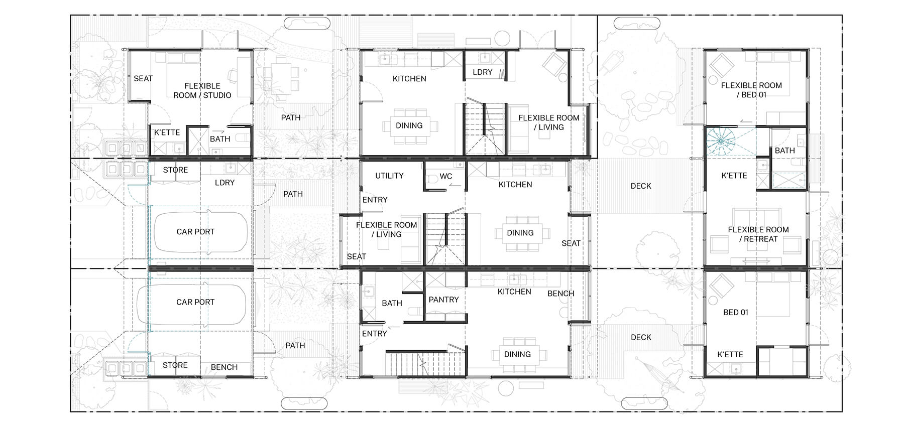 Compact design ground plan of the Terraces 04 design by Other Architects x NMBW. Credit: Other Architects x NMBW