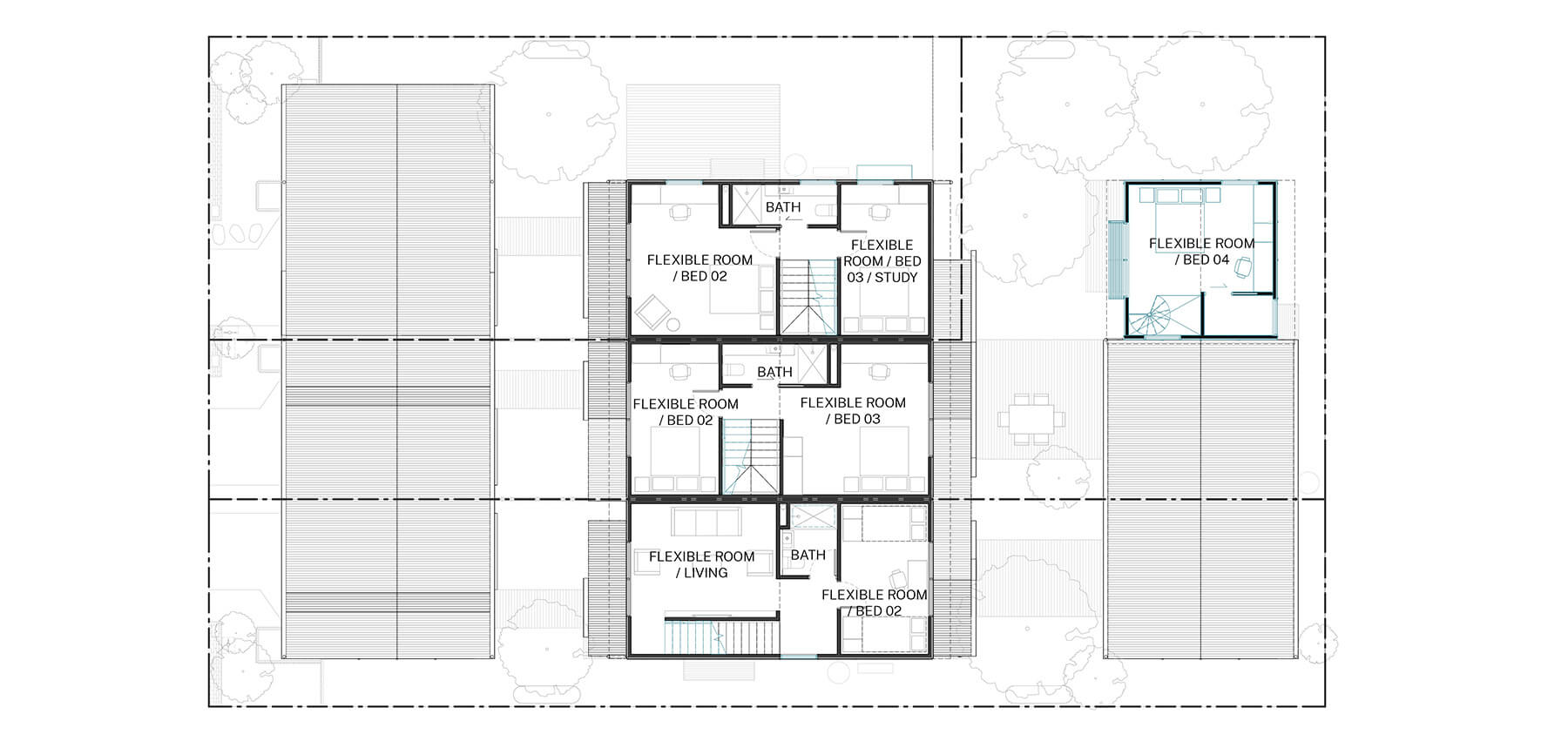 Standard design first floor plan of the Terraces 04 design by Other Architects x NMBW. Credit: Other Architects x NMBW