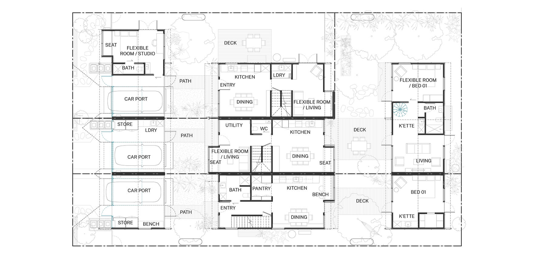 Standard design ground plan of the Terraces 04 design by Other Architects x NMBW. Credit: Other Architects x NMBW