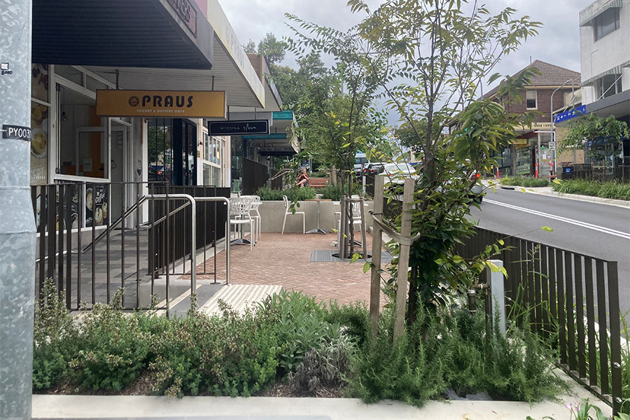 St Johns Avenue Precinct in Gordon transforms into a vibrant urban forest. Credit: Ku-ring-gai Council
