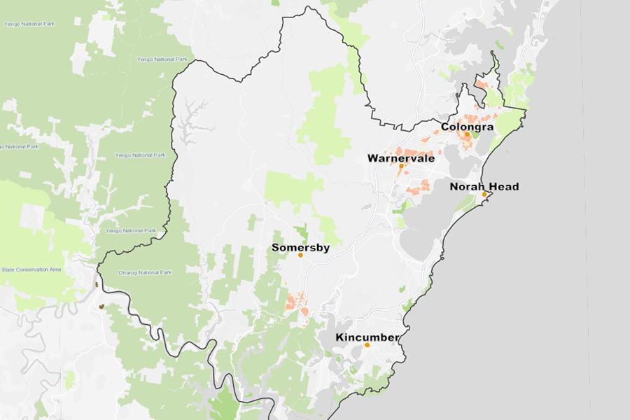 Central Coast map.