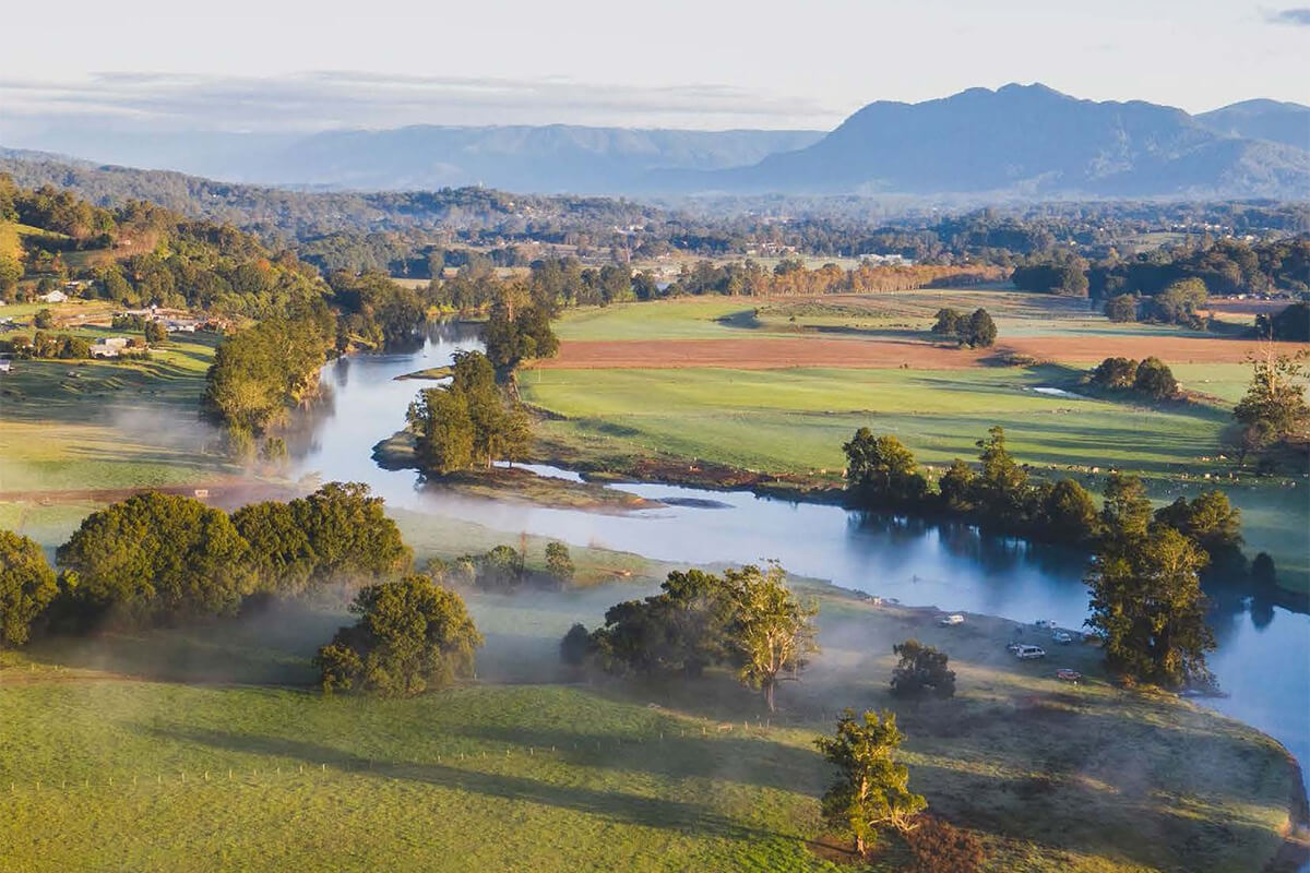 A river running through a valley.
