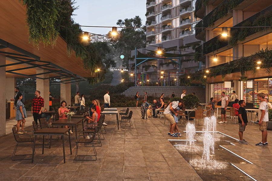 Artist impression of the proposed Cherrybrook Precinct Neighbourhood 5 plaza.