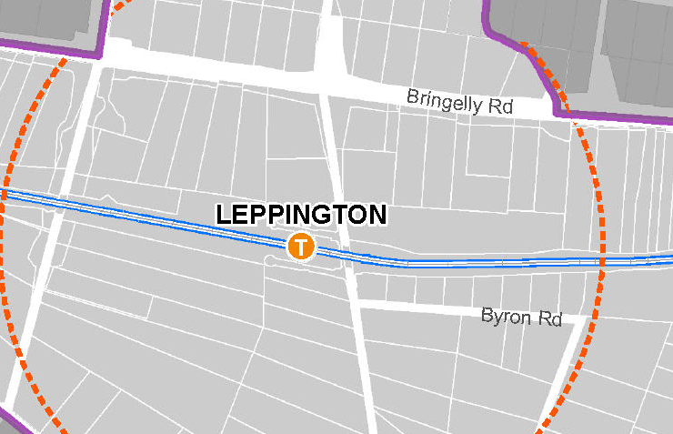 Leppington Town Centre precinct boundary map