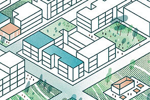 Illustration of mid-rise greenfield apartments. Credit: Felix Saw