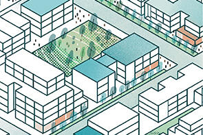 Illustration of mid-rise infill apartments. Credit: Felix Saw