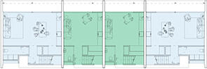 Feature of the Row homes 01 design by SAHA. Credit: SAHA