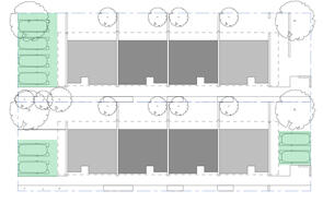 Feature of the Row homes 01 design by SAHA. Credit: SAHA