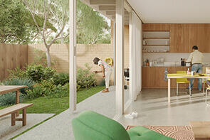 Feature of the Row homes 01 design by SAHA. Credit: SAHA